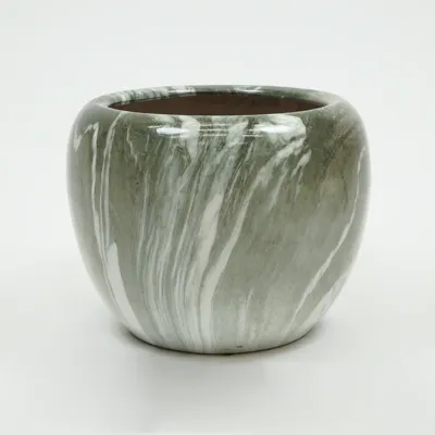 Bloempot marmerlook emperor d48h40 groen binnen