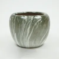 Bloempot marmerlook emperor d48h40 groen binnen