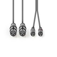 Nedis Gebalanceerde Audiokabel | 2x XLR 3-Pins Female naar 2x RCA Male | 3 m | 1 stuks - COTH15230GY30 COTH15230GY30 - thumbnail