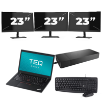 Lenovo ThinkPad T480s - Intel Core i7-8e Generatie - 14 inch - 16GB RAM - 256GB SSD - Windows 11 + 3x 23 inch Monitor