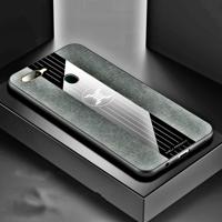 Voor OPPO A7 XINLI stiksels doek Textue schokbestendig TPU beschermhoes (grijs)
