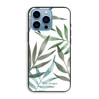 Tropical watercolor leaves: iPhone 13 Pro Max Biologisch afbreekbaar hoesje