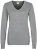 Hakro 133 Women's V-neck pullover Premium-Cotton - Mottled Grey - L