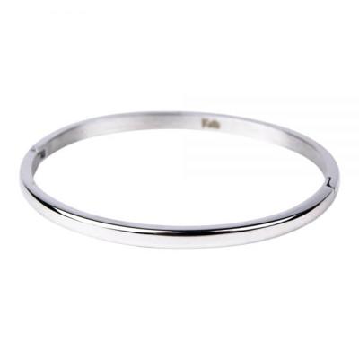 Kalli Bangle Armband Bol Glans 4 mm Zilver