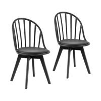 Stoel - set van 2 - Royal Catering - tot 150 kg - open rugleuning - gecentreerde poten - zwart