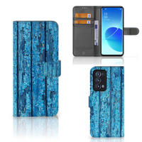 OPPO Reno 6 Pro Plus 5G Book Style Case Wood Blue