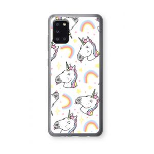 Rainbow Unicorn: Samsung Galaxy A31 Transparant Hoesje
