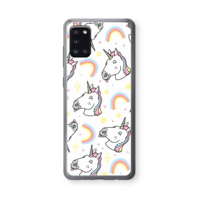 Rainbow Unicorn: Samsung Galaxy A31 Transparant Hoesje