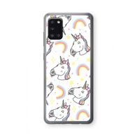 Rainbow Unicorn: Samsung Galaxy A31 Transparant Hoesje