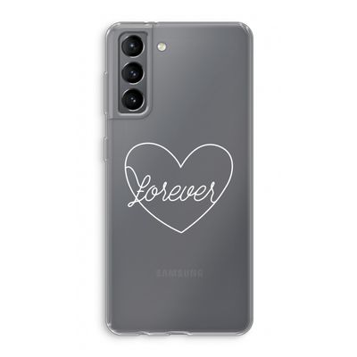 Forever heart pastel: Samsung Galaxy S21 Transparant Hoesje