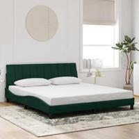 Bedframe zonder matras "Hanko" 180x200 cm fluweel donkergroen