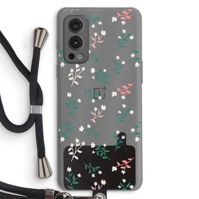 Small white flowers: OnePlus Nord 2 5G Transparant Hoesje met koord