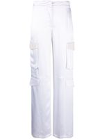 Genny pantalon satiné à poches cargo - Blanc