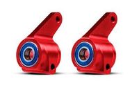 Traxxas Steering blocks, Rustler/Stampede/Bandit (2), 6061-T6 aluminum (red-anodized)/ 5x11mm ball bearings (4) (TRX-3636X) - thumbnail
