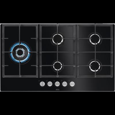 AEG 6000 serie Gas on Glass gas 90 cm HKB95820NB
