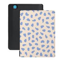 Lunso Kobo Aura H20 Edition 2 hoesje (6.8 inch) - Vegan Saffiano Leren Sleep Cover - Azure Pebble