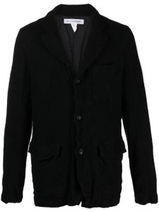 Comme Des Garçons Shirt blazer en laine mélangée à simple boutonnage - Noir