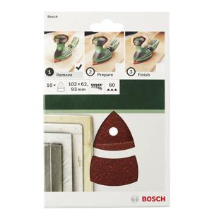 Bosch Accessories 2609256A64 Multi-schuurpapier Met klittenband, Geperforeerd Korrelgrootte (num) 120 (l x b) 102 mm x 62.93 mm 10 stuk(s)