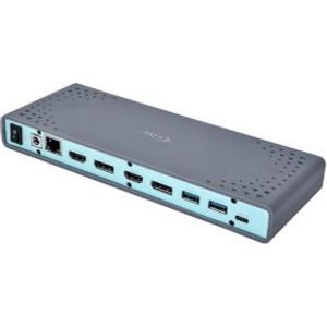 I-tec CADUAL4KDOCK USB 3.0 (3.1 Gen 1) Type-C Zwart, Turkoois notebook dock & poortreplicator