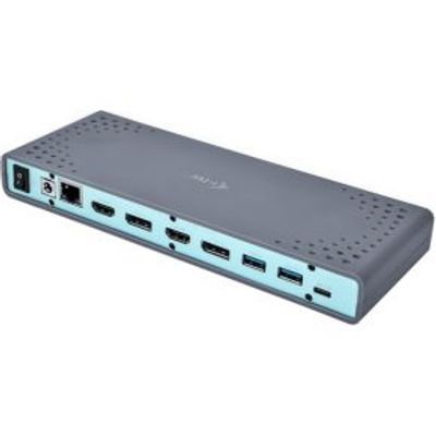 I-tec CADUAL4KDOCK USB 3.0 (3.1 Gen 1) Type-C Zwart, Turkoois notebook dock & poortreplicator