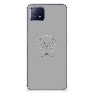 OPPO A53 5G | OPPO A73 5G Telefoonhoesje met Naam Grijs Baby Olifant OPPO A53 5G | OPPO A73 5G Telefoonhoesje met Naam Grijs Baby Olifant