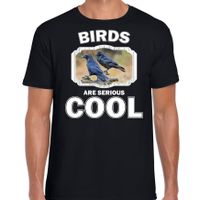 Dieren raaf t-shirt zwart heren - birds are cool shirt - thumbnail