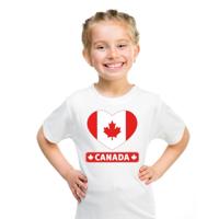 Canada Supporters t-shirt - kinderen - hartjes vlag - wit - korte mouwen - sport - kleding