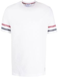 Thom Browne t-shirt rayé à design tricolore - Blanc