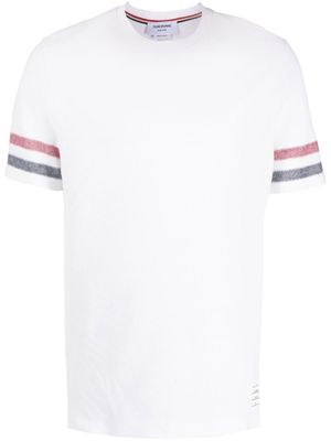 Thom Browne t-shirt rayé à design tricolore - Blanc
