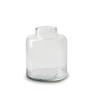 Bloemenvaas Willem - helder transparant - glas - D19 x H17 cm - fles vorm vaas