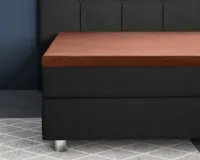 Primaviera Deluxe Topper Satijn Hoeslaken Bruin 90 x 220 cm