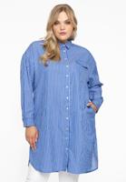 Yoek Blouse-jurk SMALL STRIPE | Blauw | Maat 58/60