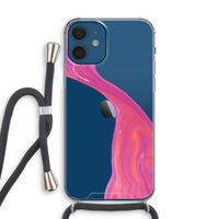 Paarse stroom: iPhone 12 mini Transparant Hoesje met koord