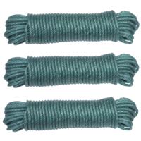 AMIG paracord touw - 3x - 20 meter - D5mm - 110kg - PE/PVC - groen