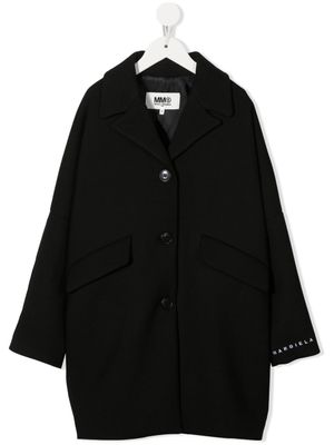MM6 Maison Margiela Kids manteau à logo imprimé - Noir