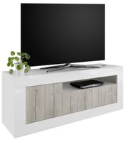 Tv-meubel Urbino 138 cm breed in hoogglans wit met grenen wit - thumbnail