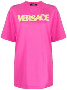 Versace t-shirt en coton à logo imprimé - Rose