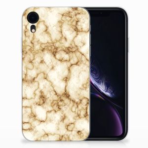 Apple iPhone Xr TPU Siliconen Hoesje Marmer Goud