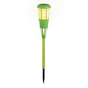 Solar tuinfakkel/tuinlamp groen op zonne-energie 61 cm