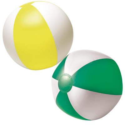 Impression Strandbal - opblaasbaar - zwembad speelgoed - geel / groen - D26 cm