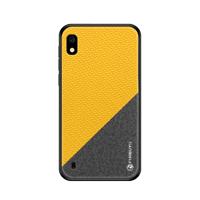 PINWUYO eert serie schokbestendige PC + TPU beschermhoes voor Galaxy A10 (geel)