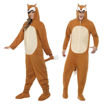 Vossen kostuum - onesie - polyester - dierenpak - vos - volwassenen - carnaval