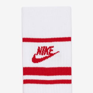 Nike Sportswear Everyday Essential Sportsokken 3-Pack Wit Rood