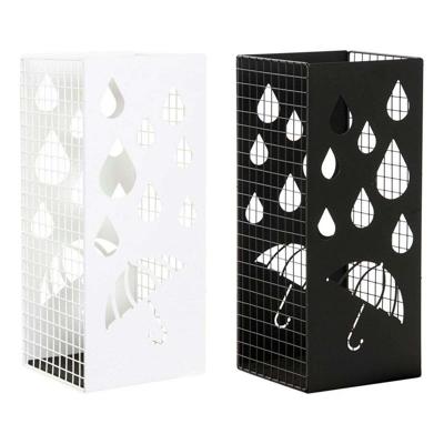 Paraplu DKD Home Decor Zwart Metaal Wit (19.5 x 20 x 47.5 cm) (2 pcs)