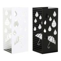 Paraplu DKD Home Decor Zwart Metaal Wit (19.5 x 20 x 47.5 cm) (2 pcs)