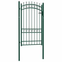 Poort met speerpunten 103x134,5 cm staal groen
