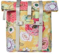 Basil bloom field fietsshopper, geel, gerecycled pet, waterdicht, verstelbare schouderriem