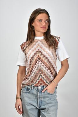 Missoni t-shirt DS25SL02-BJ00N6 white/beige multi