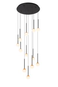 Lucide CALINA - Hanglamp - Ø 69,9 cm - LED Dimb. - 12x7,7W 2700K - Zwart | Premium