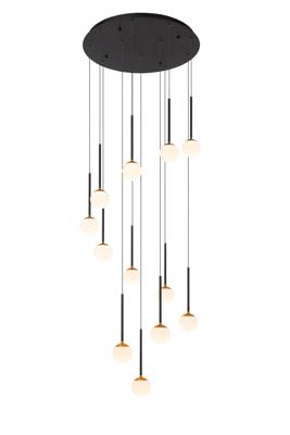Lucide CALINA - Hanglamp - Ø 69,9 cm - LED Dimb. - 12x7,7W 2700K - Zwart | Premium